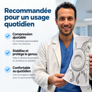 Genouillère de maintien ajustable blanche