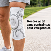 Genouillère de maintien ajustable portée sur le genou