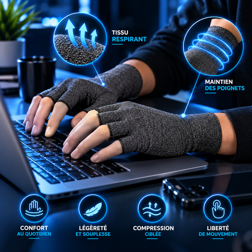 Gants de compression pour les mains au travail
