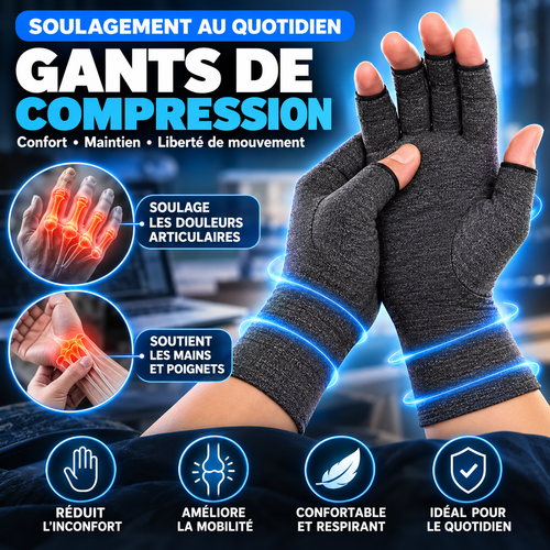 Gants de compression pour les mains noirs