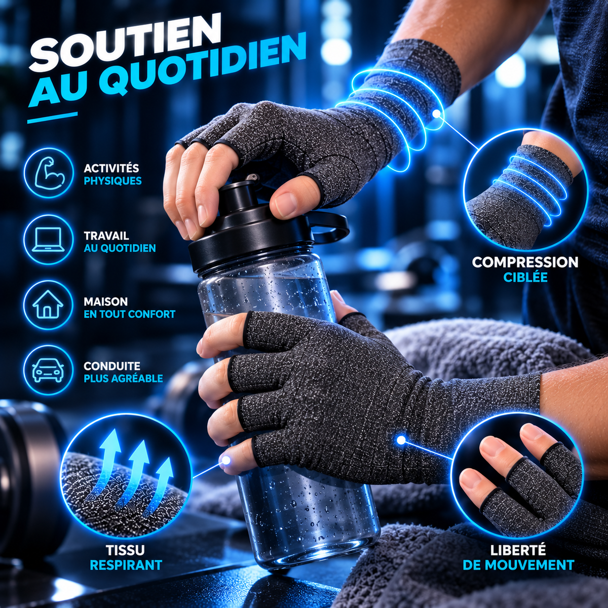 Gants de compression pour les mains au quotidien