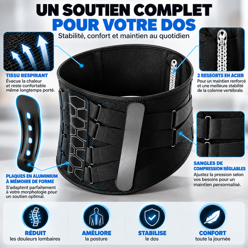 Ceinture de maintien lombaire portée autour de la taille